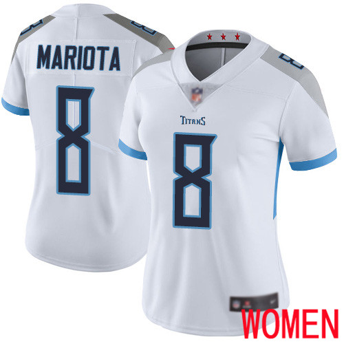 Tennessee Titans Limited White Women Marcus Mariota Road Jersey NFL Football #8 Vapor Untouchable->tennessee titans->NFL Jersey